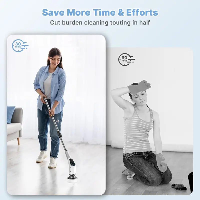 Perie de Curățare electrică DOVETY|PERII ÎNLOCUITOARE,VITEZE REGLABILE|produsul pentru curățenia casei tale.